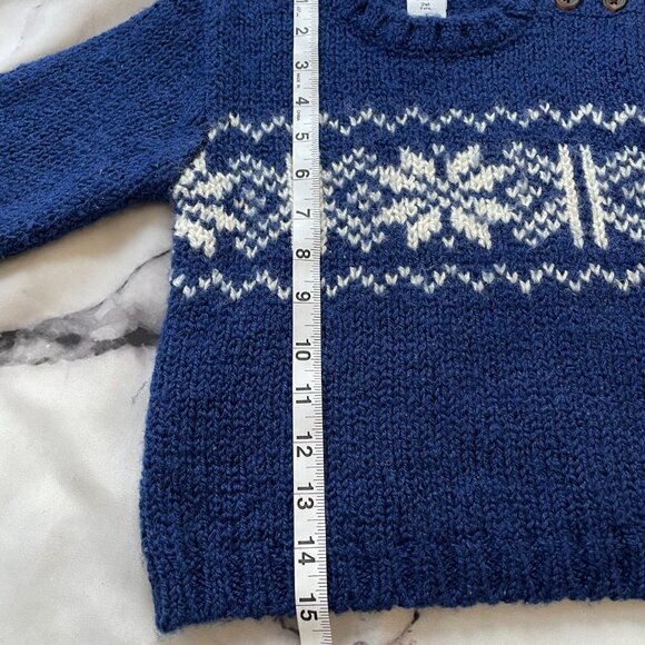 Baby GAP Fair Isle Sweater Blue White Size 2XL (2 Years) - Picture 8 of 9
